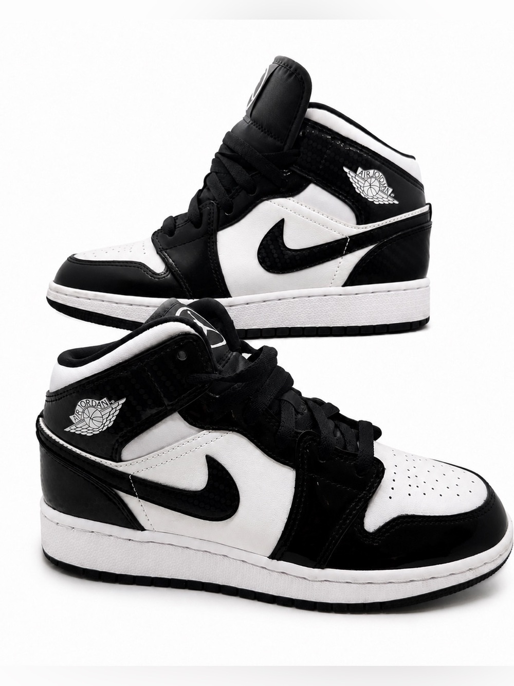 Air Jordan 1 Mid SE All-Star Carbon Fiber GS 6.5Y Women’s 8 Black White